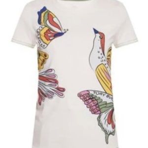 Tory Burch Bird Animal Print T-Shirt Tee